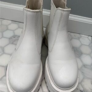 Dr. Martens White Leather Chelsea Boots